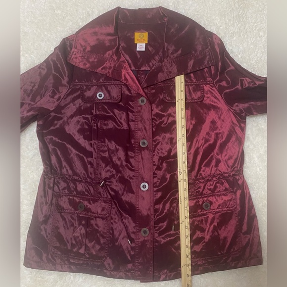 Ruby Rd Metallic Cranberry Red, Button Front, Drawstring Waist Jacket..EC Sz 16W - Picture 8 of 14
